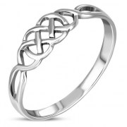 Delicate Celtic Knot Solid Sterling Silver Ring, rp668